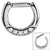 Steel Septum Clicker Ring Jewelled 5 Gem - SKU 22974