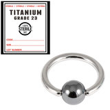 Sterile Titanium BCR with Hematite Bead - SKU 22985