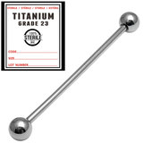 Sterile Titanium Barbell 1.6mm 1.6mm x 32mm, 5mm ball / Mirror Polish