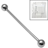Sterile Titanium Barbell 1.6mm 1.6mm x 38mm, 5mm ball / Mirror Polish