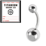 Sterile Titanium Belly Bar 1.6mm with 8-5 balls - SKU 23017