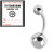 Sterile Titanium Belly Bar 1.6mm with 8-5 balls - SKU 23017