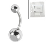 Sterile Titanium Belly Bar 1.6mm with 8-5 balls - SKU 23018