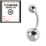 Sterile Titanium Belly Bar 1.6mm with 8-5 balls - SKU 23018