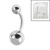 Sterile Titanium Belly Bar 1.6mm with 8-5 balls - SKU 23018
