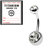 Sterile Titanium Double Jewelled Belly Bars - SKU 23035