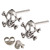 Silver Studs - Silver Skull and Crossbones Earrings Skull and Crossbones Ear Studs - 1 pair with butterflies - alternative image