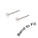 Silver Studs - Mixed Silver Star Nose Studs 2 Star Nose Studs (1 pair) (2mm star)