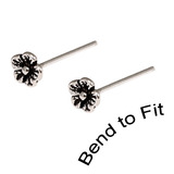 Silver Studs - Silver Flower Nose Studs Small Flower Nose Studs (3.2mm top). 2 Studs (1 pair)