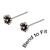 Silver Studs - Silver Flower Nose Studs Small Flower Nose Studs (3.2mm top). 2 Studs (1 pair) - alternative image