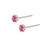 Silver Studs - Tiny Jewelled Nose Studs 2 Pink Claw Set Nose Studs (1 pair) (2mm top) - alternative image