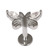 Steel Labret with Cast Claw Set Jewelled Butterfly 1.2mm - SKU 23097