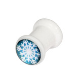Acrylic Snowflake Christmas Xmas Plugs 6-12mm - SKU 23123