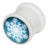 Acrylic Snowflake Christmas Xmas Plugs 6-12mm - SKU 23125
