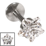 Steel Internally Threaded Claw Set Star Jewelled Labrets 1.2mm - SKU 23138