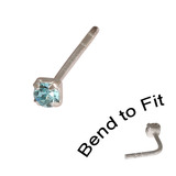Crystal Nose Stud (Bend to fit) (ST11 ST12 ST13) 1.5mm Gem, Light Blue, Single Bend-to-Fit Stud (ST11)