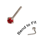 Crystal Nose Stud (Bend to fit) (ST11 ST12 ST13) 1.5mm Gem, Red, Single Bend-to-Fit Stud (ST11)