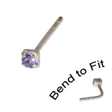 Crystal Nose Stud (Bend to fit) (ST11 ST12 ST13) 1.5mm Gem, Tanzanite, Single Bend-to-Fit Stud (ST11)