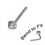 Crystal Nose Stud (Bend to fit) (ST11 ST12 ST13) 2.0mm Gem, Aqua AB, Single Bend-to-Fit Stud (ST12)