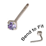 Crystal Nose Stud (Bend to fit) (ST11 ST12 ST13) 2.5mm Gem, Tanzanite, Single Bend-to-Fit Stud (ST13)