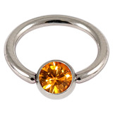 Steel Jewelled BCR 1.0mm Amber / 6