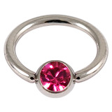 Steel Jewelled BCR 1.0mm Fuchsia / 6