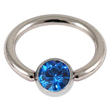 Steel Jewelled BCR 0.8mm Capri Blue / 8