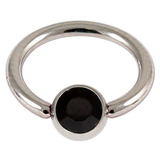 Steel Jewelled BCR 1.2mm 1.2mm, 10mm, Jet Black