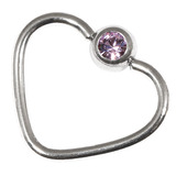 Steel Jewelled Continuous Heart Rings 1 / 10 / Lilac