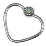 Steel Jewelled Continuous Heart Twist Rings - SKU 23398