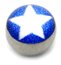 Steel Logo Balls - Pictures 1.6mm, 6mm, White Star (on Blue)