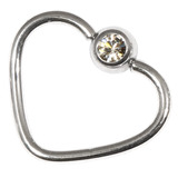 Steel Jewelled Continuous Heart Twist Rings - SKU 23401