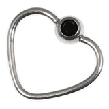 Steel Jewelled Continuous Heart Twist Rings - SKU 23404