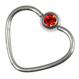 Steel Jewelled Continuous Heart Rings 1.2 / 10 / Orange