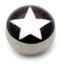 Steel Logo Balls - Pictures 1.6mm, 6mm, White Star (on Black)