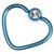 Titanium Coated Steel Jewelled Continuous Heart Twist Rings 1.2mm, 10mm, Turquoise / Crystal Clear - alternative image