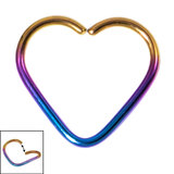 Titanium Coated Steel Continuous Heart Rings 1mm, 10mm, Rainbow