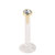 Bioflex Push-fit Labret with Zircon Steel Jewelled Top (Gold colour PVD) - SKU 23593