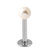 Steel Labret with Acrylic Pearl Ball 1.2mm 1.2mm, 12mm, 3mm White - alternative image