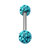 Smooth Glitzy Ball Barbell Double Ended with 4mm Balls - SKU 23729