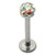 Smooth Glitzy Ball Labrets 1.6mm gauge 4mm Ball 1.6mm, 6mm, 4mm ball, Crystal AB (Rainbow) - alternative image