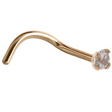 9ct Gold Claw Set Jewelled Nose Stud - SKU 23787