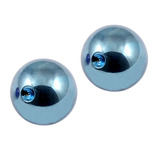 Titanium Clip in Ball (for BCR) 4mm, Ice Blue, 2 balls (a pair)