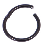 Black Steel Hinged Segment Ring (Clicker) - SKU 23835