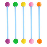 Bioflex Industrial Scaffold Barbells - Neon Balls 1.6mm, 34mm, 5mm, Pack of 5 Blue shafts with Neon Balls (6 colours)