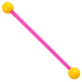 Bioflex Industrial Scaffold Barbells - Neon Balls 1.6mm, 34mm, 5mm, Pink shaft with Yellow Neon Balls
