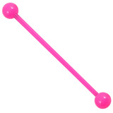 Bioflex Industrial Scaffold Barbells - Neon Balls 1.6mm, 34mm, 5mm, Pink shaft with Pink Neon Balls