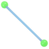 Bioflex Industrial Scaffold Barbells - Neon Balls 1.6mm, 34mm, 5mm, Blue shaft with Green Neon Balls