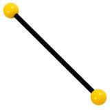 Bioflex Industrial Scaffold Barbells - Neon Balls 1.6mm, 34mm, 5mm, Black shaft with Yellow Neon Balls