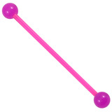 Bioflex Industrial Scaffold Barbells - Neon Balls 1.6mm, 36mm, 5mm, Pink shaft with Purple Neon Balls